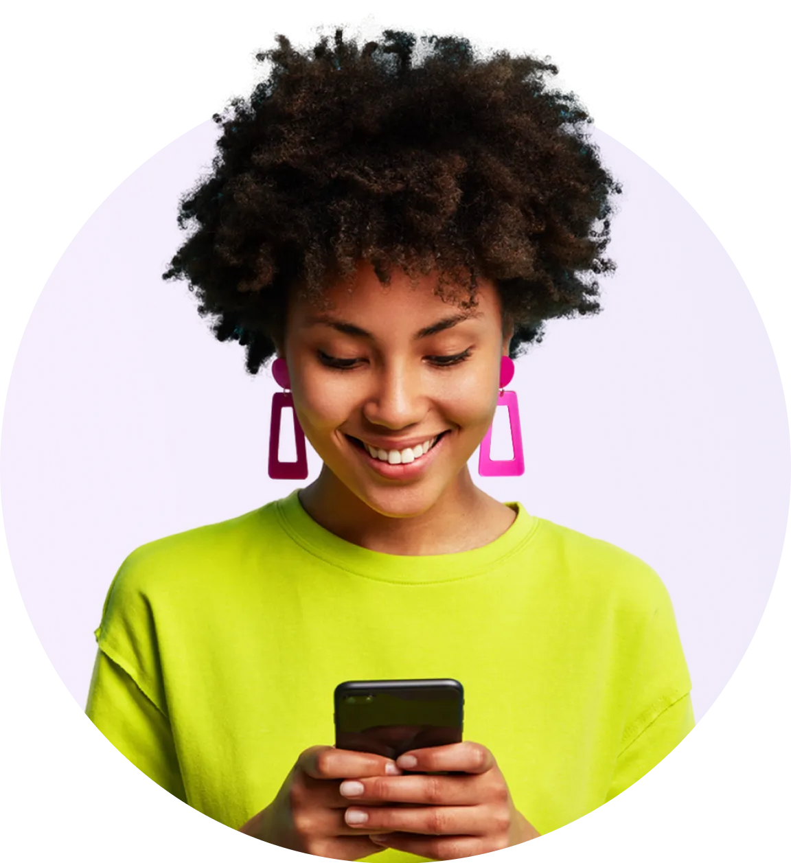 A girl on her phone