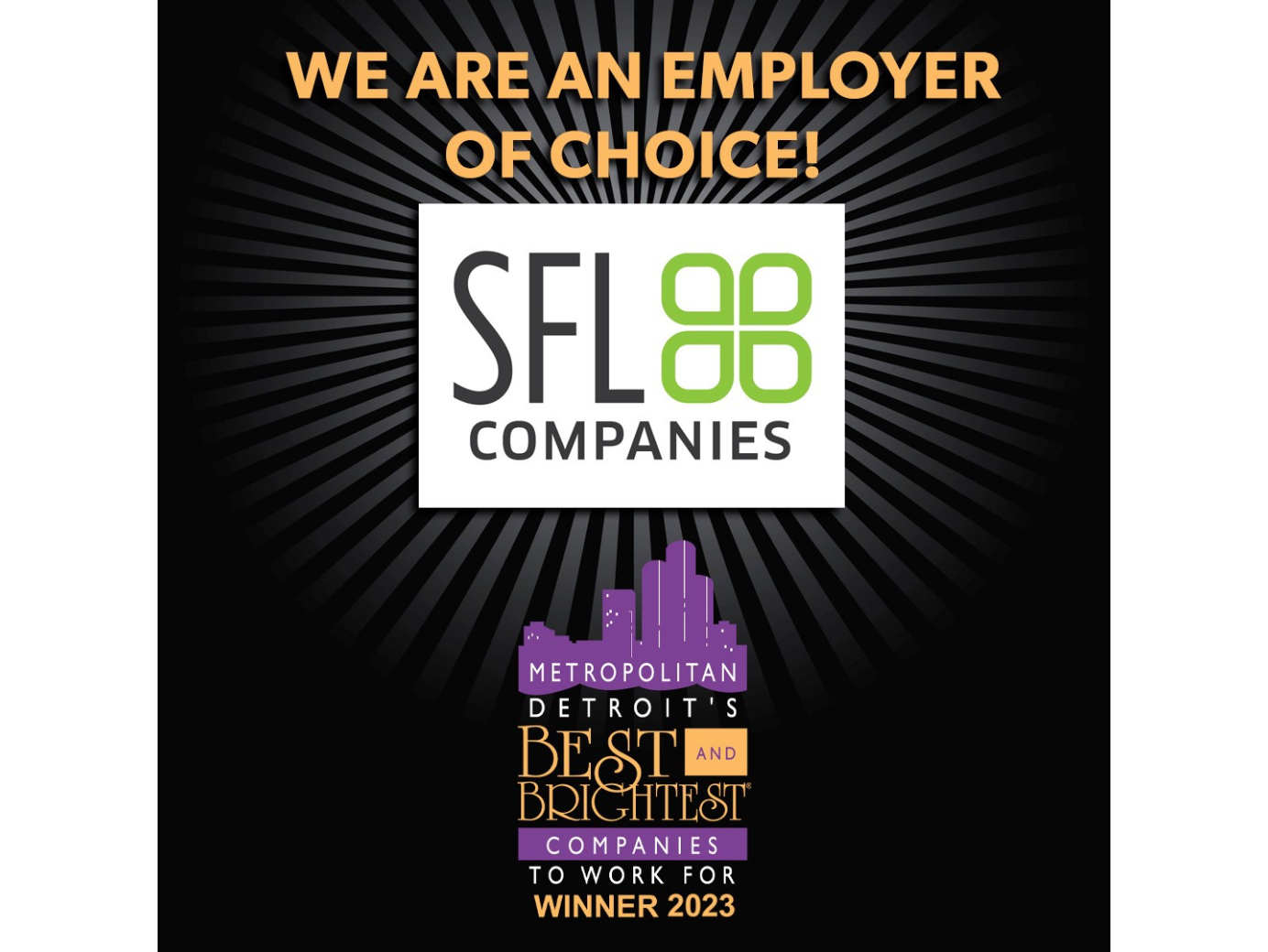 SFL Companies Wins Metropolitan Detroit’s Best & Brightest Companies to Work for 2023