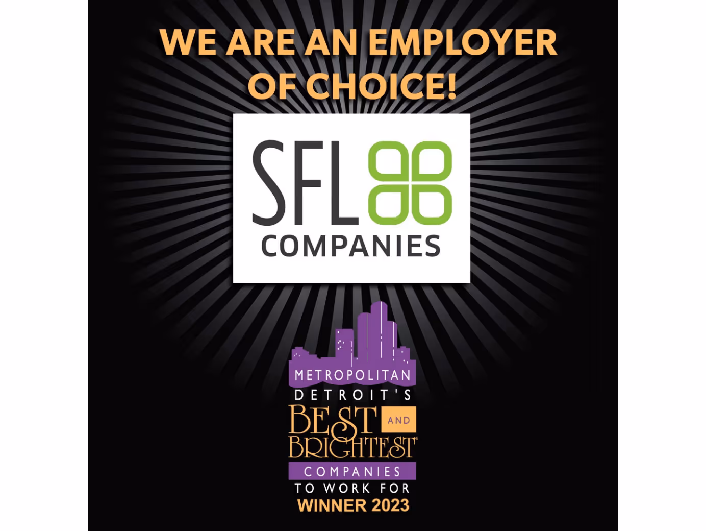 SFL Companies Wins Metropolitan Detroit’s Best & Brightest Companies to Work for 2023