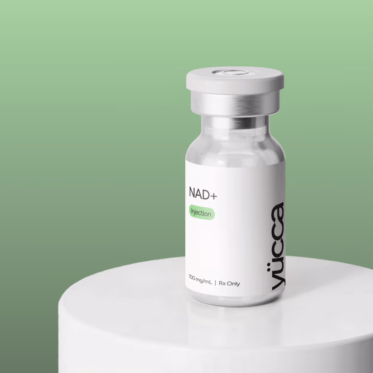 NAD+ anti-aging injection vial 100mg/mL on display — Yucca Health