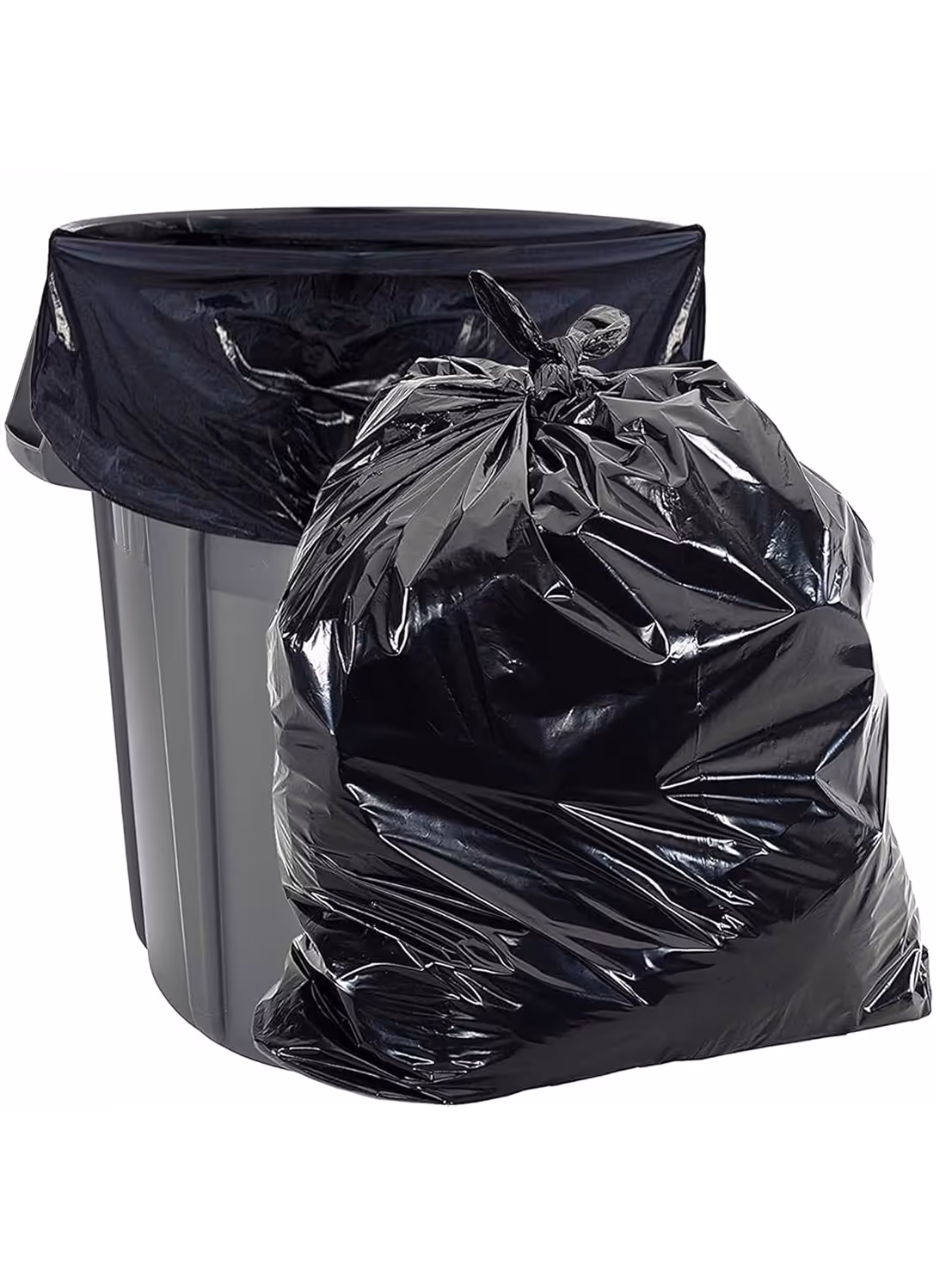 Image of trash and a garbage can