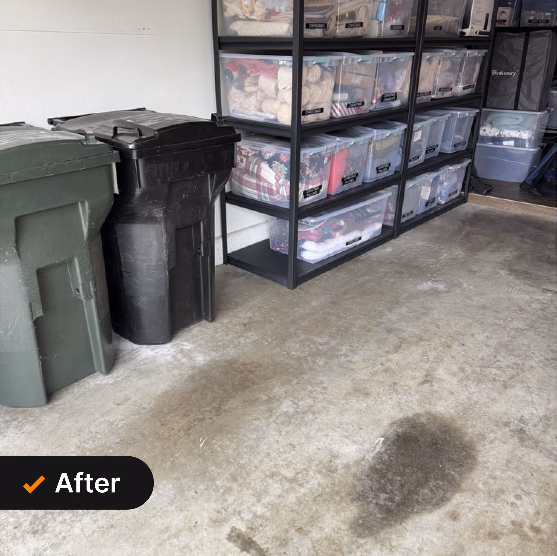 Cluttered garage in Mission Viejo after professional cleanout service (Junk Removal Service)