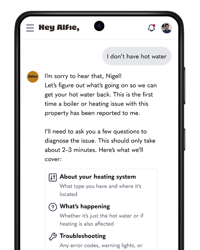Hey Alfie Mobile App Screenshot