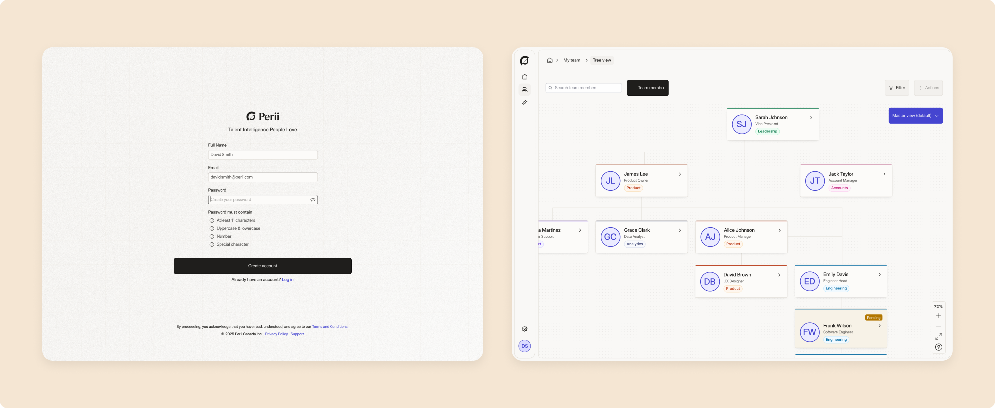 NexCorp hiring dashboard and job search app mockups