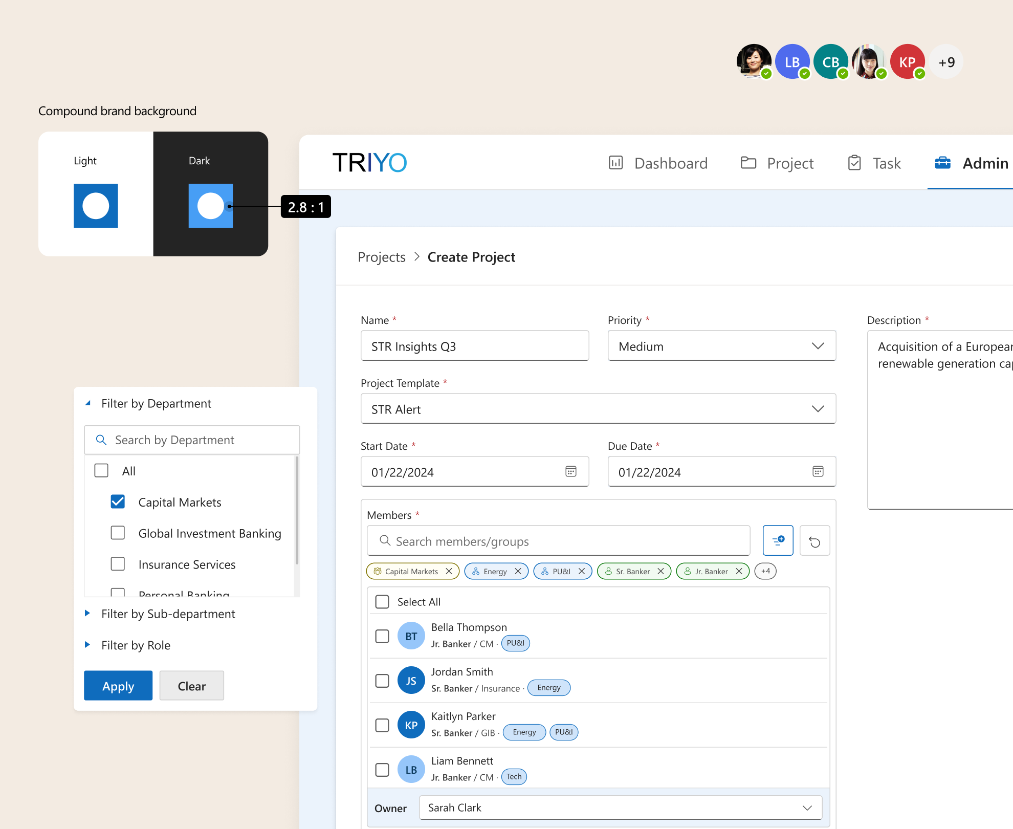 Dashboard UI Design for NexCorp