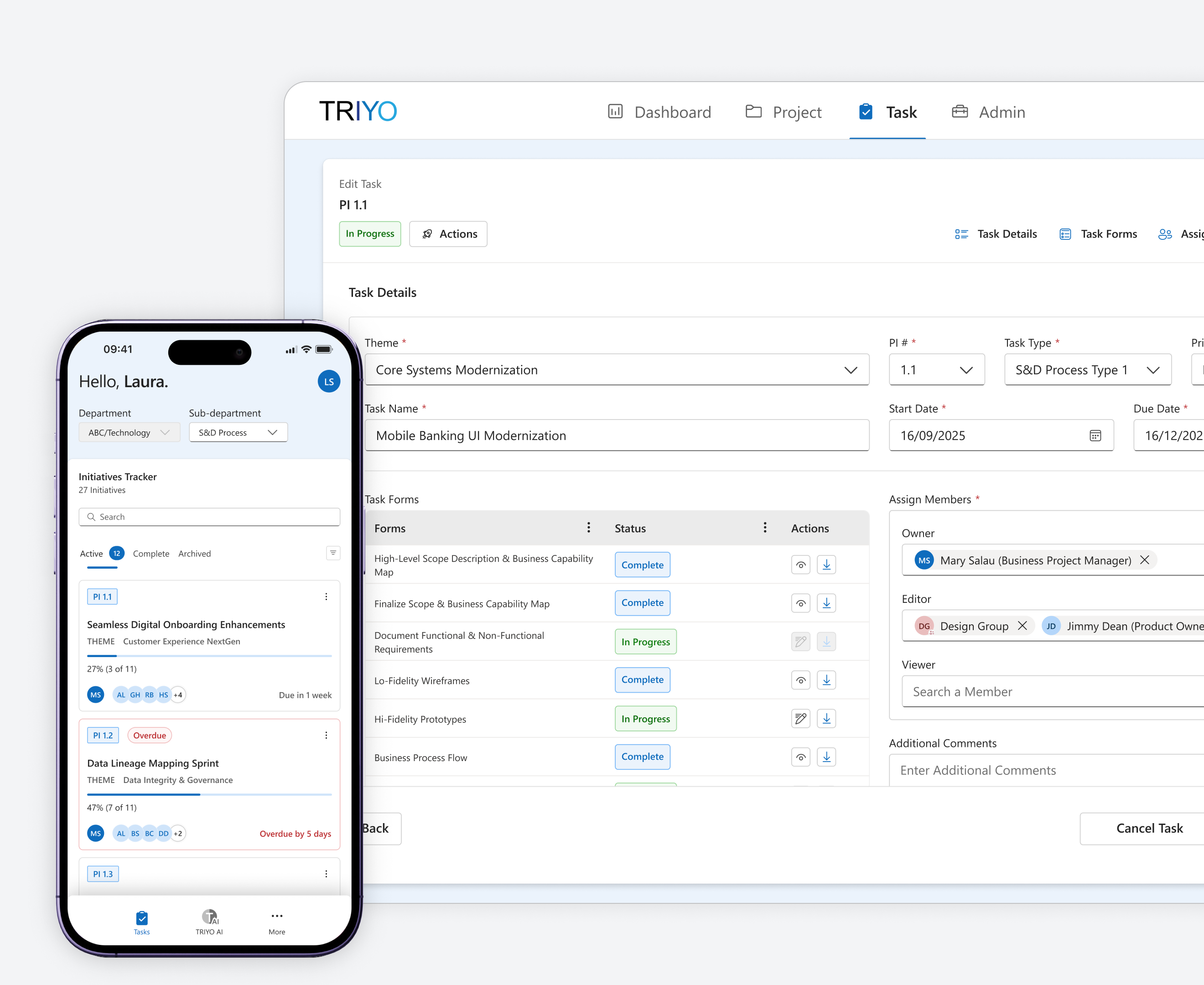 Dashboard UI Design for NexCorp