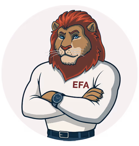 Lion mascot representing controlled information and restricted transparency