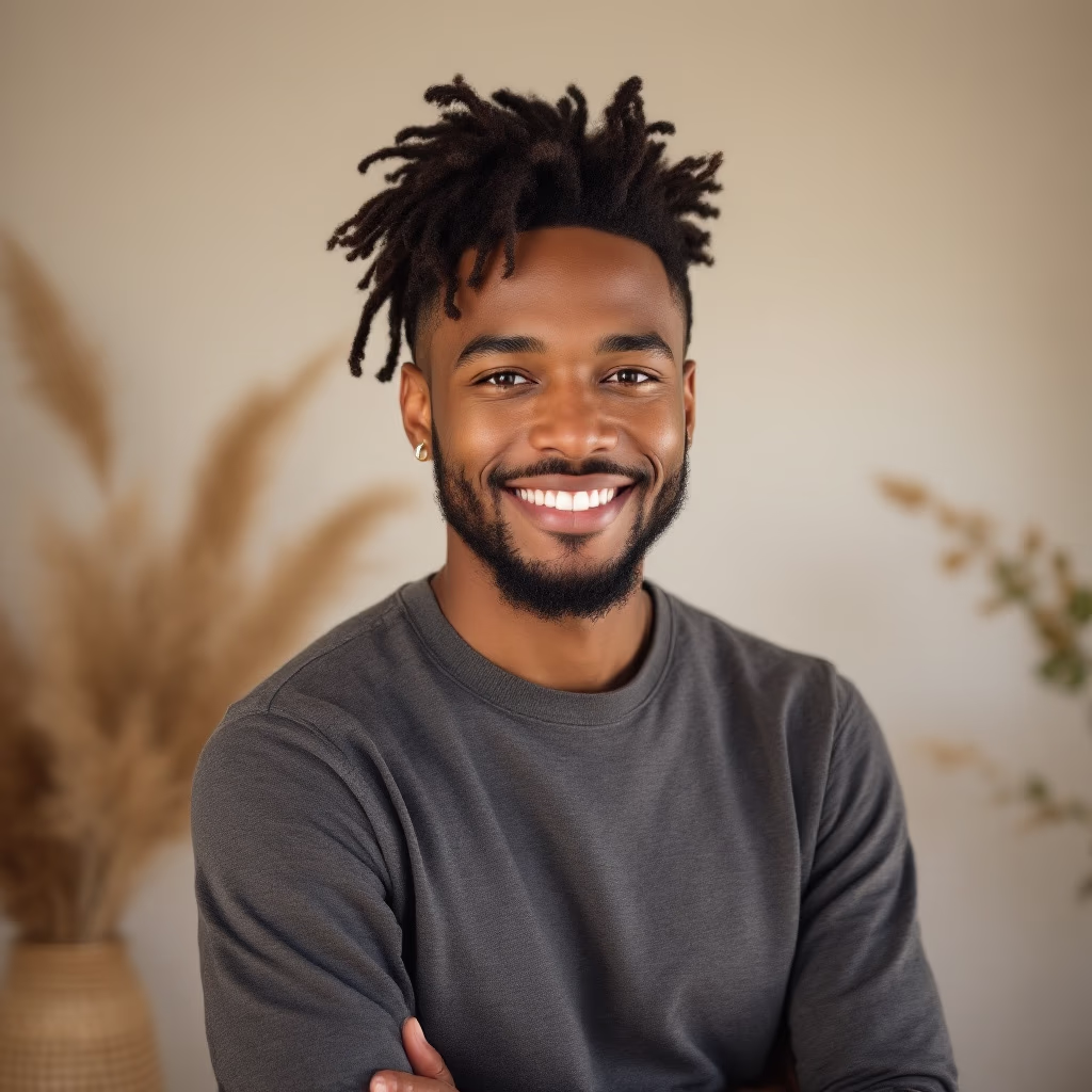 <subject>[headshot] image of customer (for a productivity tools business)</subject>