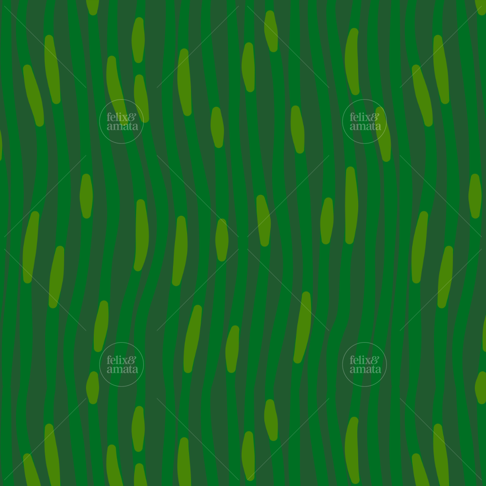 Vertical green lines with smaller light green lines overtop, an abstraction of a microscopic view of grass blades. Number six of six patterns in the Summer Lawn pattern collection - Fresh Meadow colorway.
