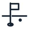 golf flagstick and hole denoting locations
