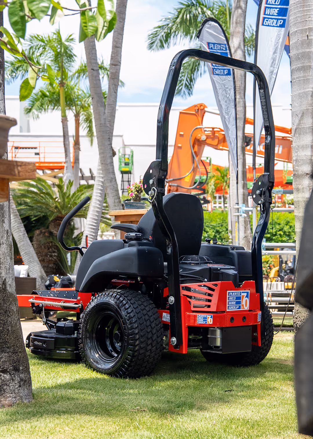 JLG SkyTrak telehandler and aerial lift equipment showcased by Puerto Rico Wire Group at AGC Puerto Rico 2025 construction industry event