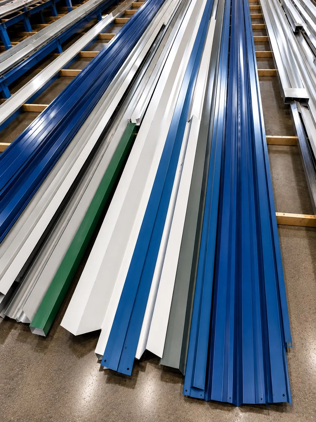 NuVue metal roofing panels and trim in multiple colors