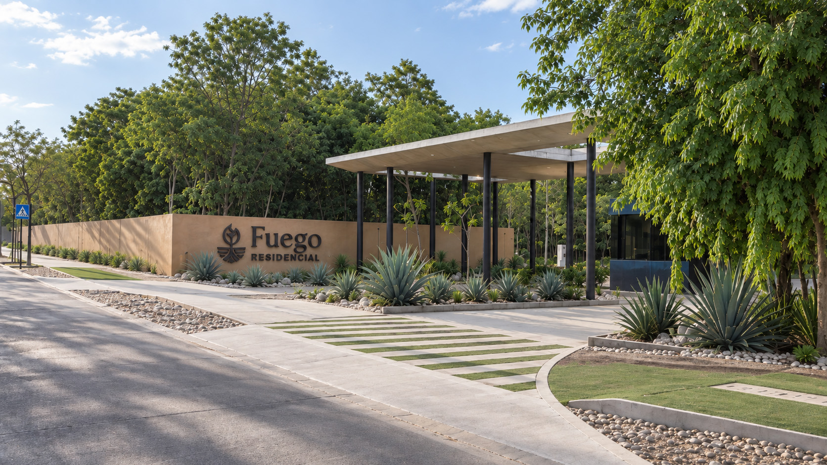 Vialidades y vegetación dentro de Fuego
