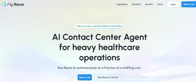 HeyRevia AI contact center agent platform for healthcare operations.