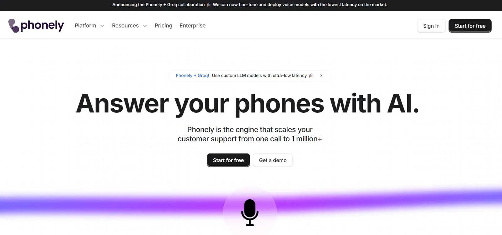 Phonely’s AI platform helps businesses automate and scale customer phone support with ultra-low latency LLM models—start free or request a demo today.