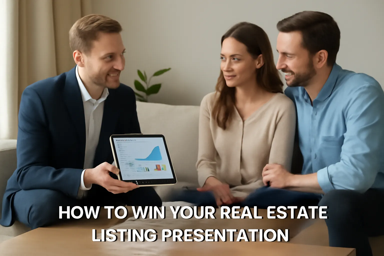 A professional real estate agent prepares a compelling listing presentation, using data-driven insights and marketing strategies to impress potential clients and secure the listing in 2025.
