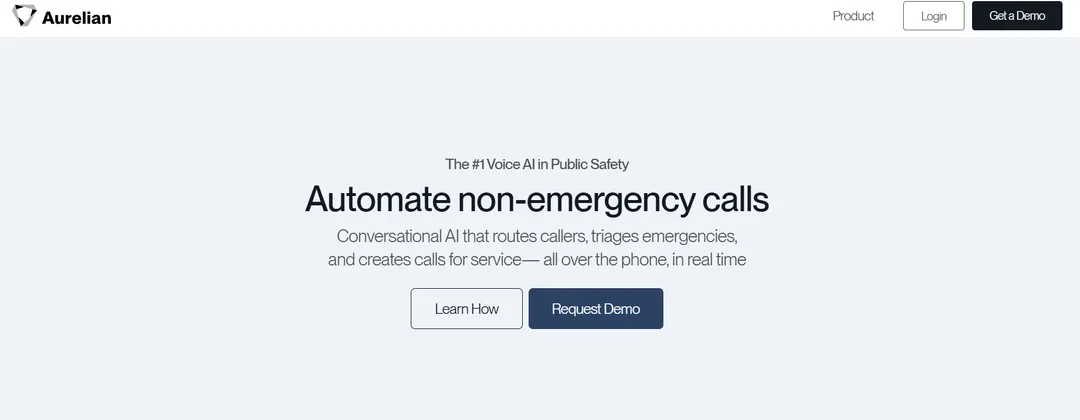 Automate non-emergency calls with conversational AI – Aurelian.ai's voice automation system for public safety, triaging emergencies, and creating calls for service in real time