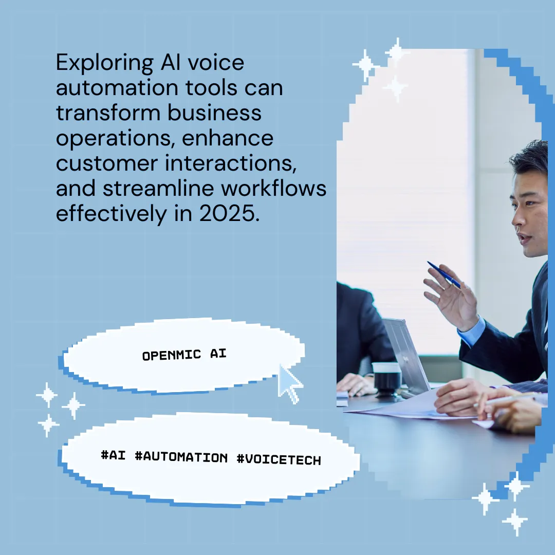 "Team of professionals in a modern office analyzing AI voice automation platforms on a large screen. Visual comparison of Voiceflow vs OpenMic AI with performance metrics like latency, voice quality, pricing, and integration capabilities. Practical setup for 2025 business technology decisions