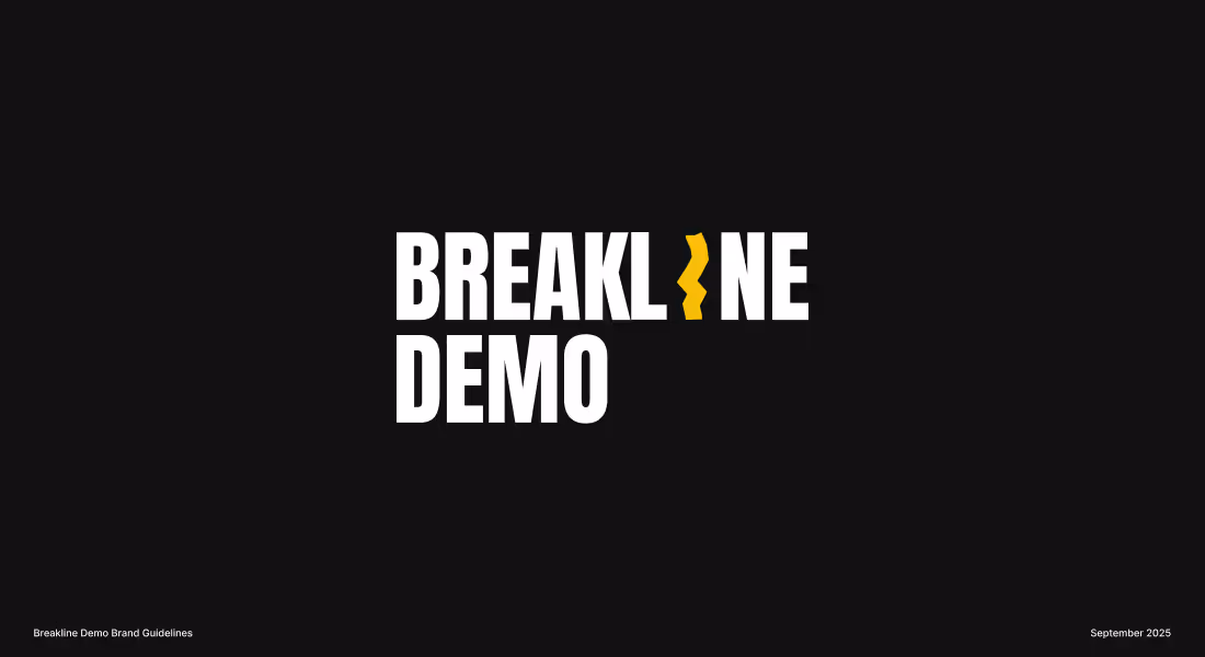The style guide cover for Breakline Demo.