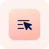 Cursor icon pointing at horizontal lines representing a list or menu.