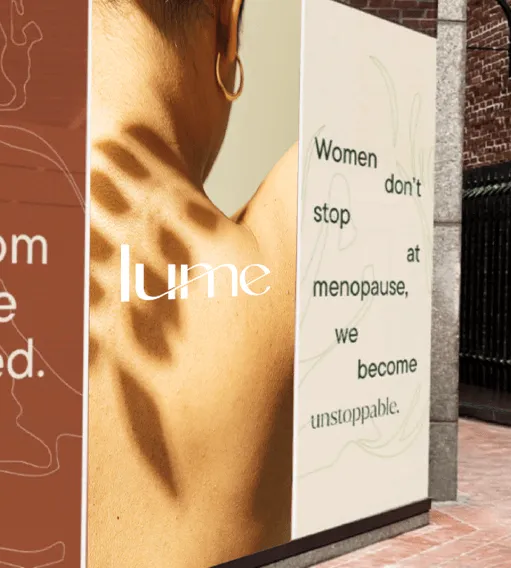 Lume poster with Leaf shadow on a woman's bare shoulder.