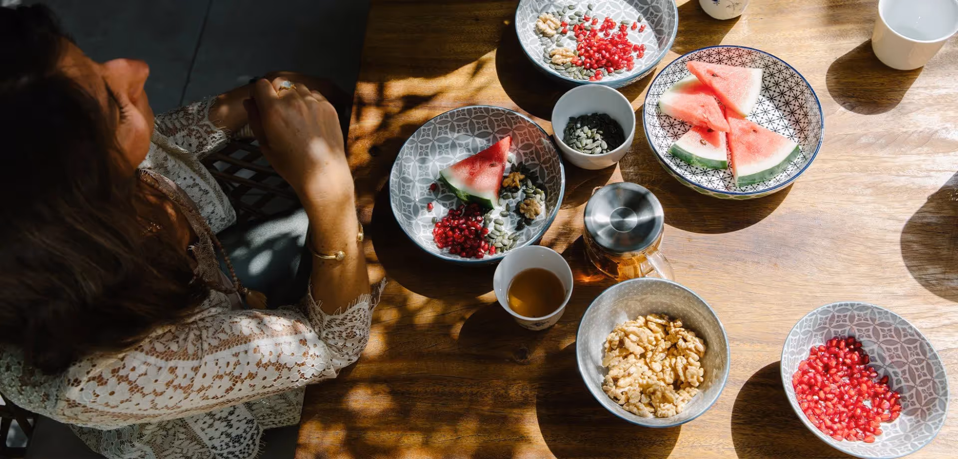 Healthy food on a table.