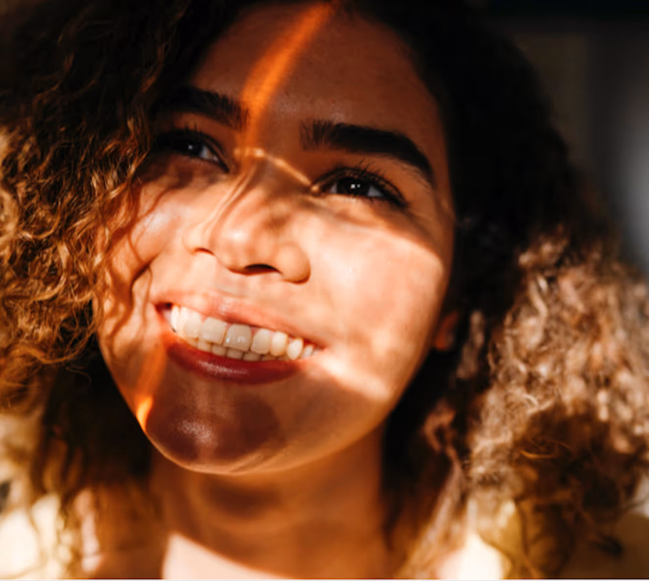 Woman's face in the sunlight