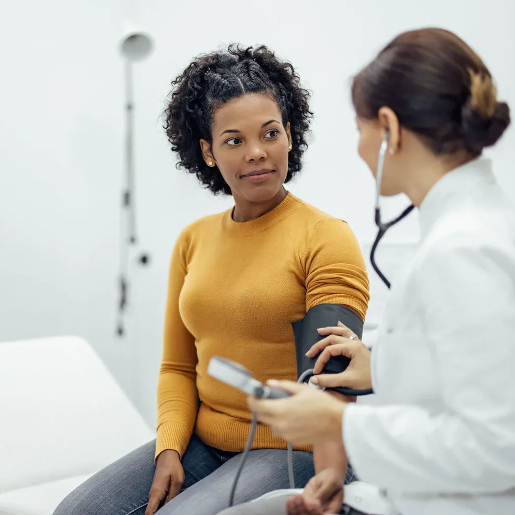 Woman meeting with personal care consultant