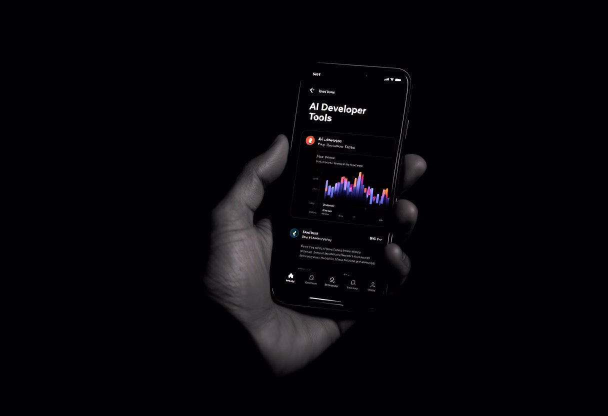 [interface] image of ai developer tools on a mobile device