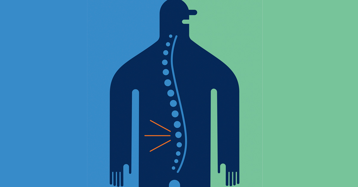 Illustration of a person and their spine.