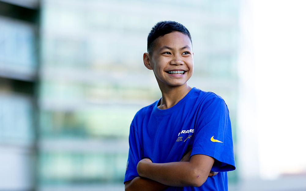 Childhood Cancer Survivor Aiden Duong in Rams Spotlight