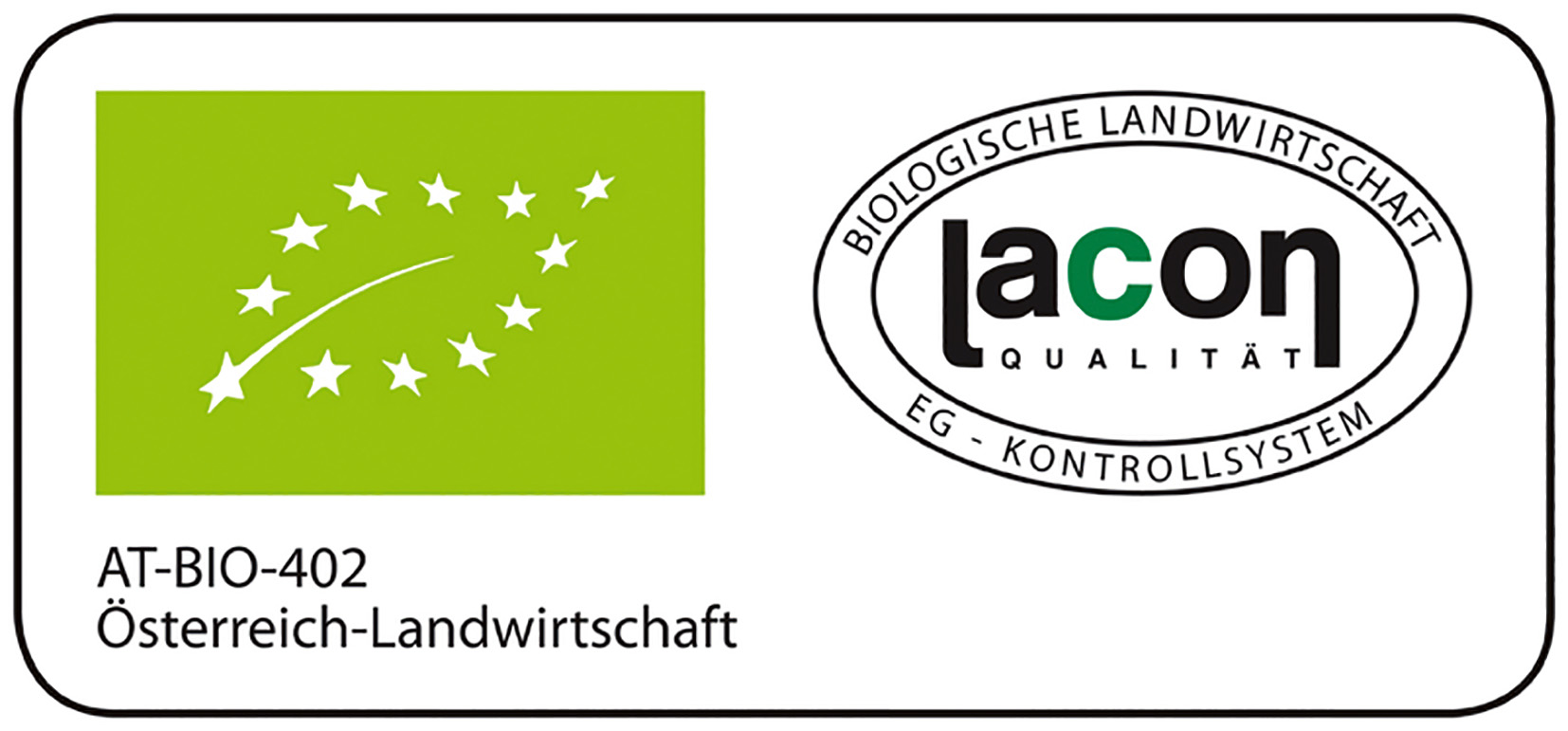 EU Bio Logo und LACON Logo