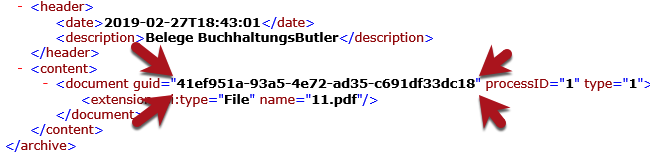 DATEV document.xml