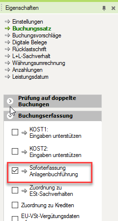 DATEV Soforterfassung ANLAg