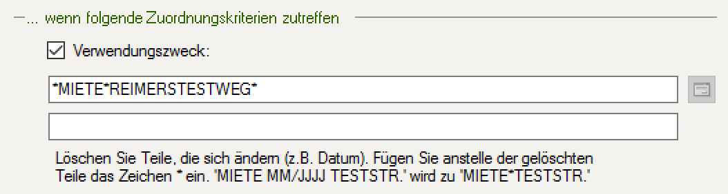 DATEV Kontoauszugsmanager Lerndatei Miete