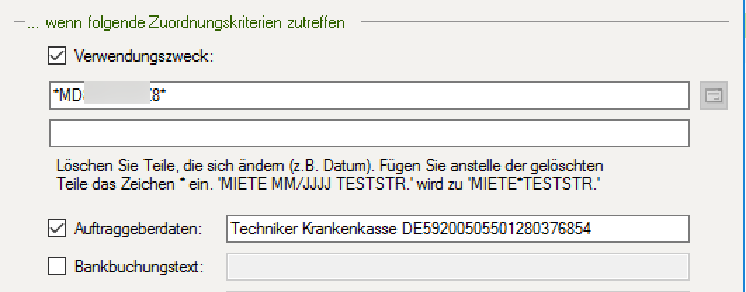 DATEV Kontoauszugsmanager Lerndatei Versicherung
