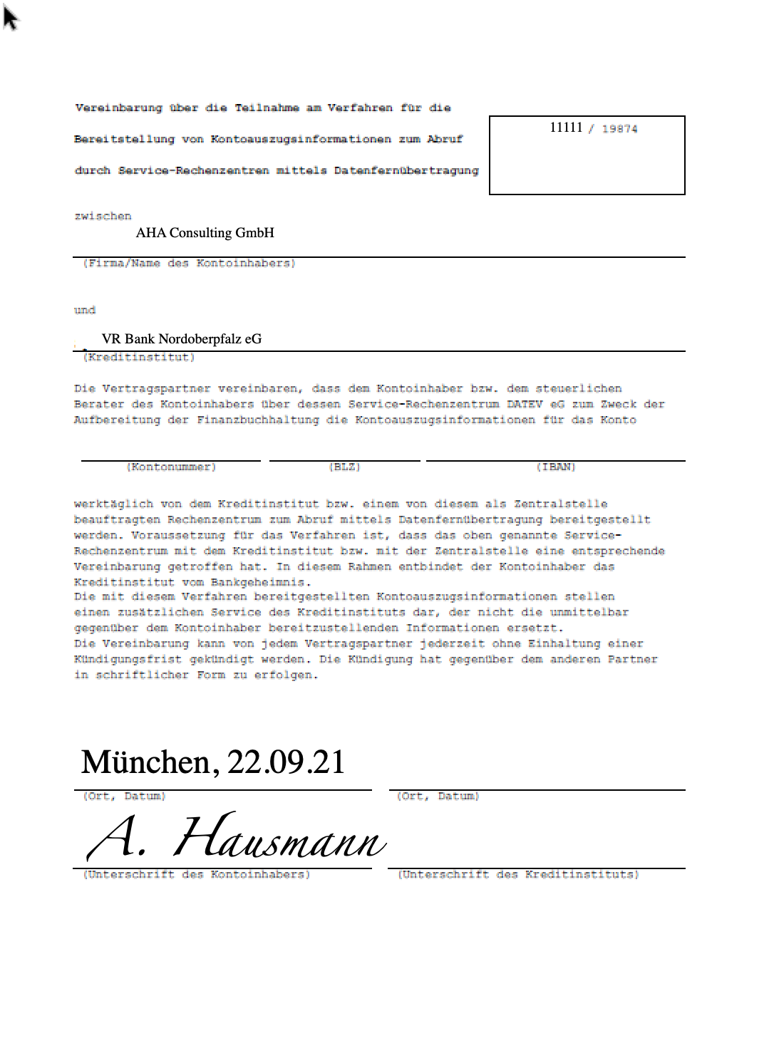 DATEV Kontoauszugsmanager Formular DATEV Rechnungswesen