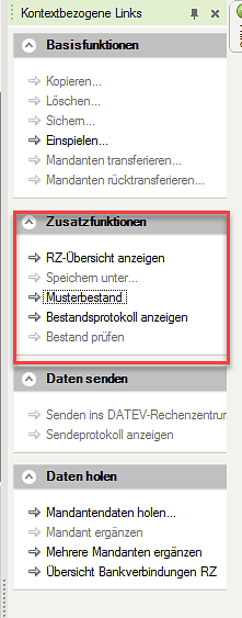 DATEV Musterbestand anlegen