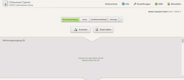 DATEV Unternehmen online Dokumente hochladen