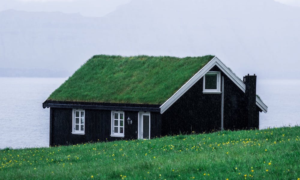 Hus på skrå tomt