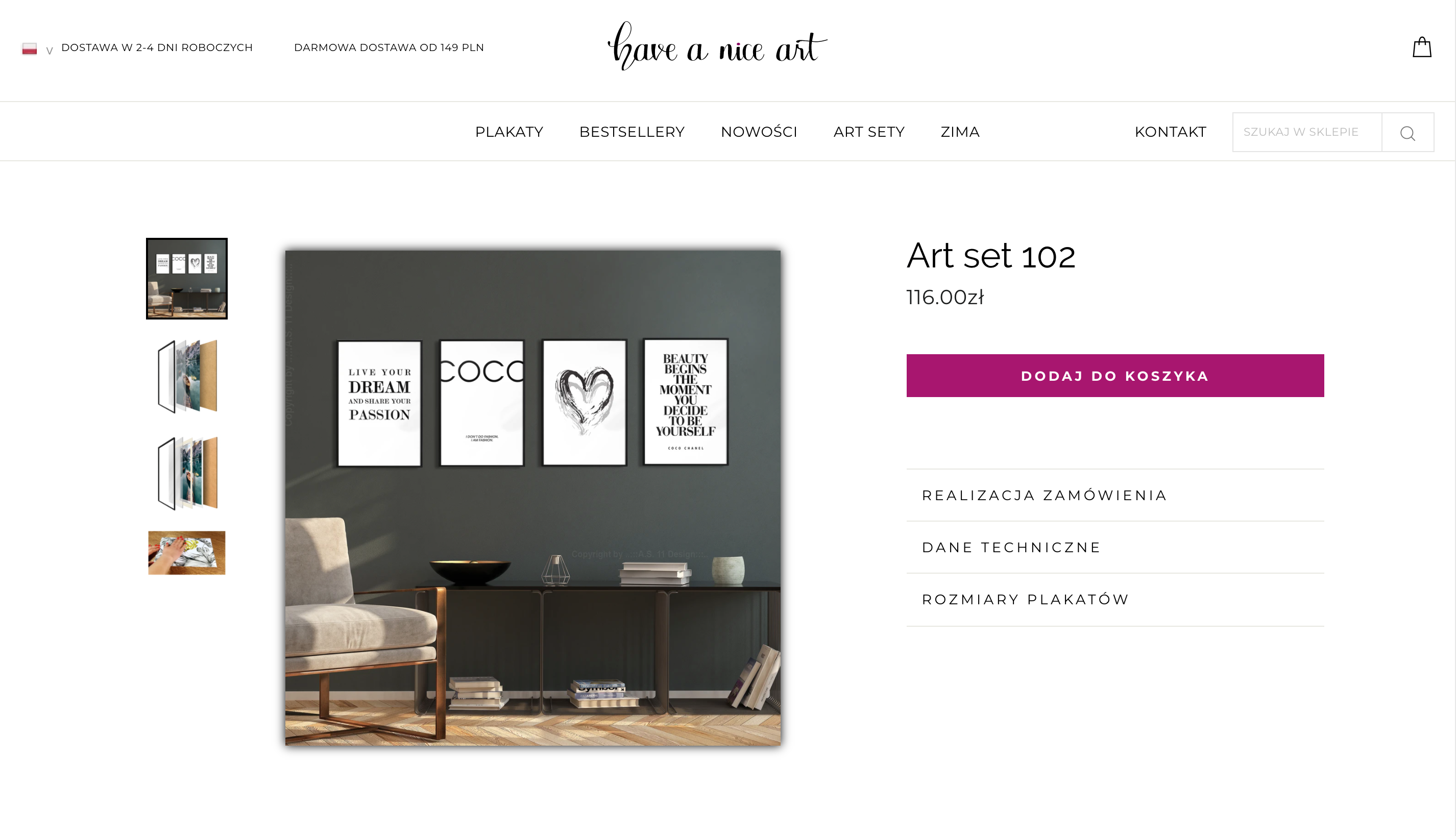 screen sklepu, który skorzystał z usługi Shopify Design