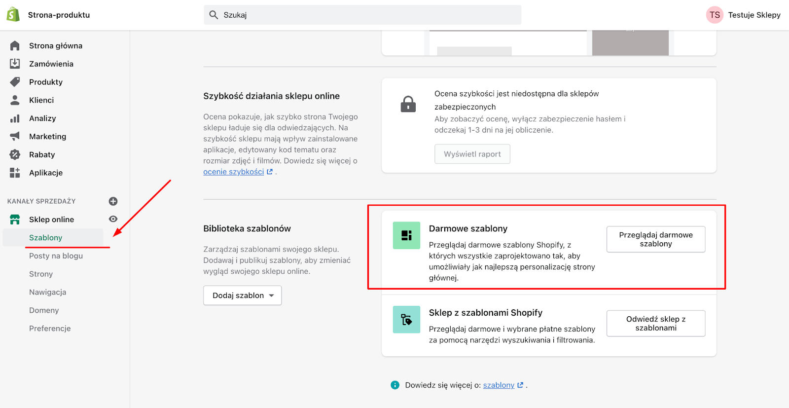 edytor shopify, gdzie możesz edytować szablonu