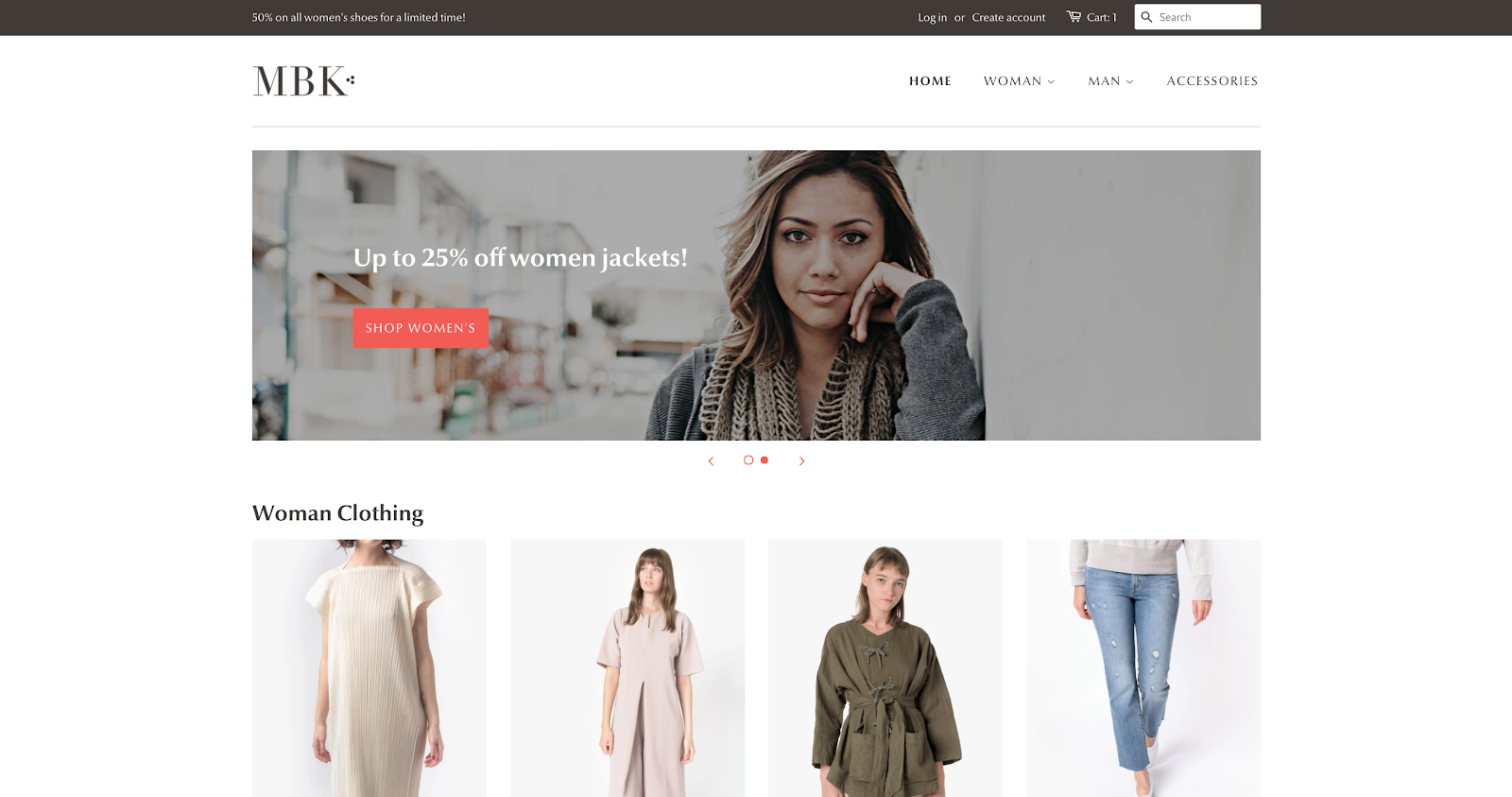 zdjęcie darmowego szablon shopify dla fashion - minimal