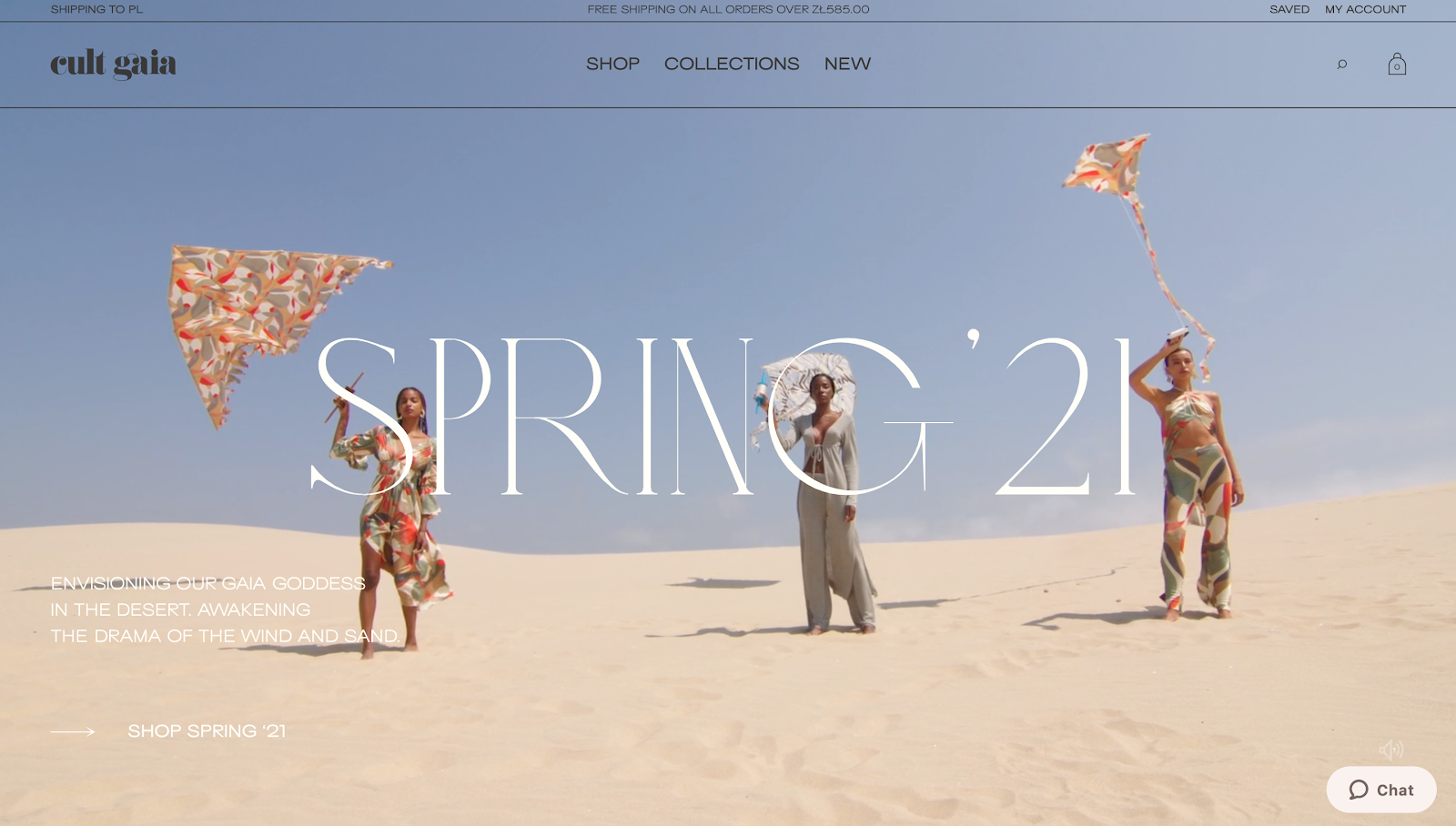 sklep na Shopify Cult Gaia zrzut ekranu