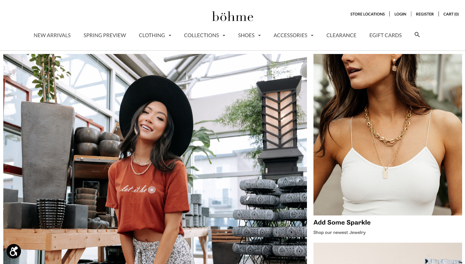 sklep na Shopify bohme zrzut ekranu