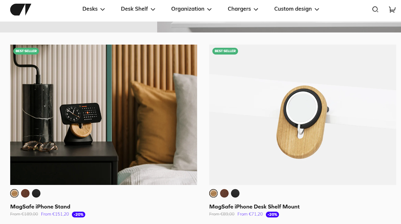shopify product categories - example of prominent calls‑to‑action