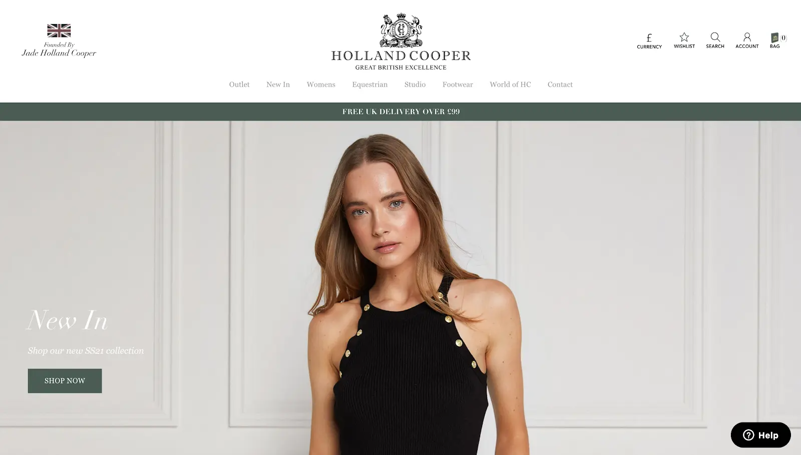 sklep na Shopify Holland Cooper zrzut ekranu