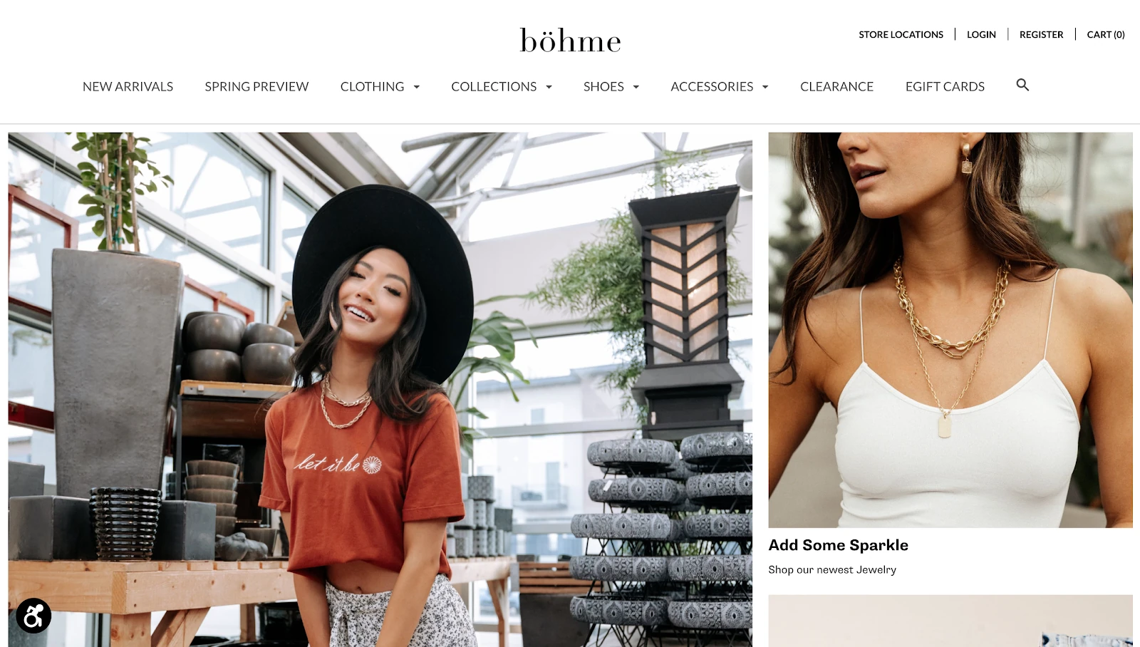 sklep na Shopify bohme zrzut ekranu