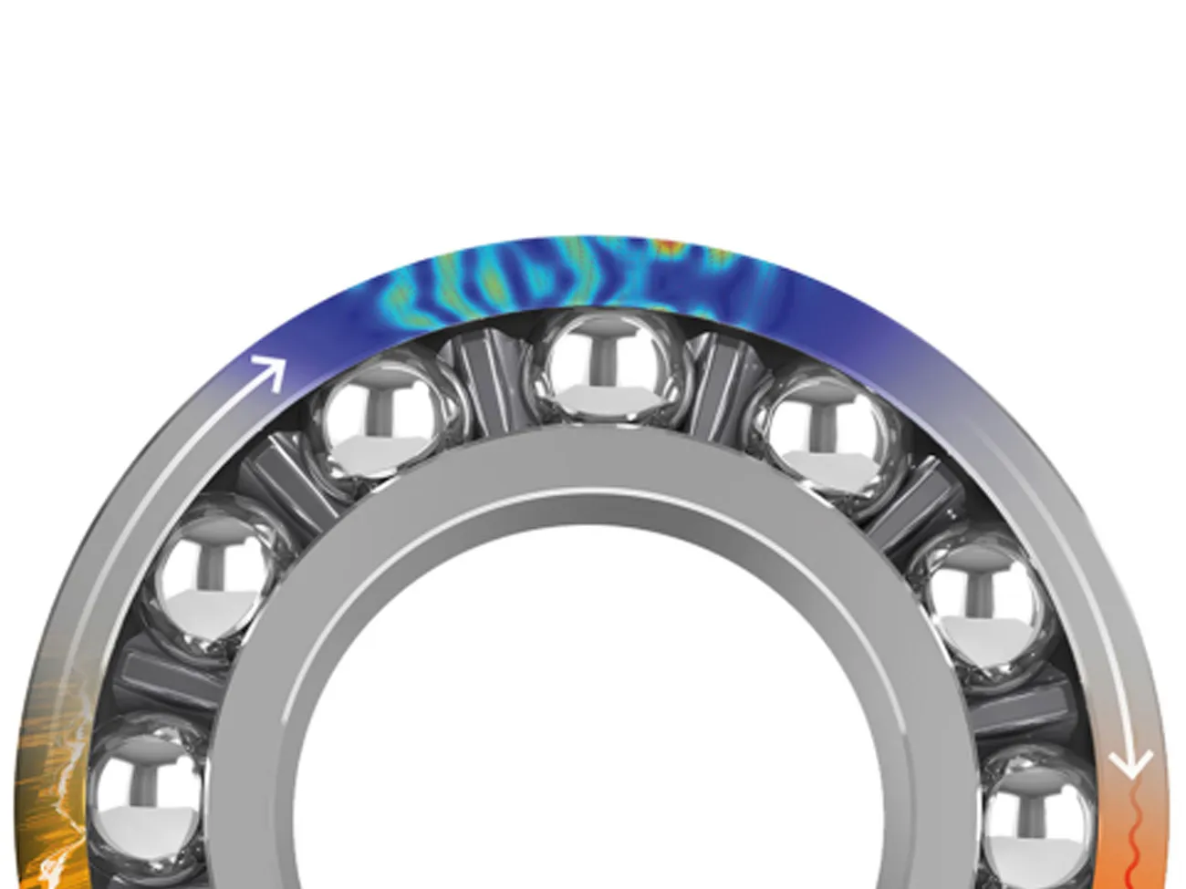 Schematische Darstellung der Wälzlager-Messtechnik