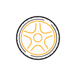 Yellow car wheel icon